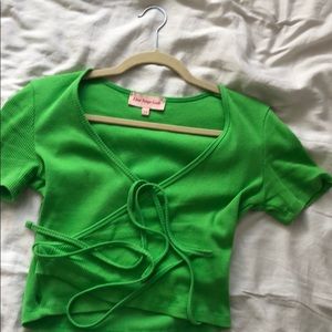 Lisa says gah Lucille wrap top lime XS